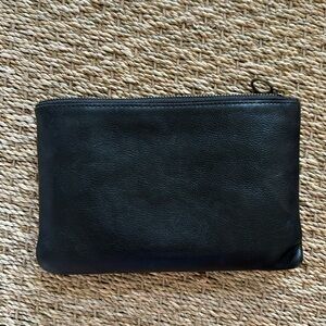 Madewell Pouch Clutch Wallet, Black Leather